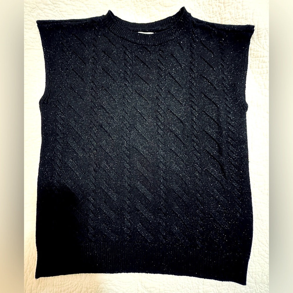 Calvin Klein Lurex metallic vest sweater, size L